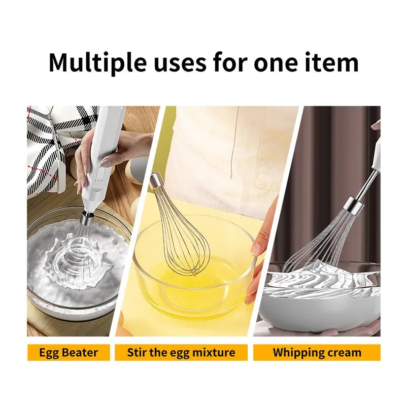 Electric Handheld Milk Frother & Egg Beater – USB Rechargeable