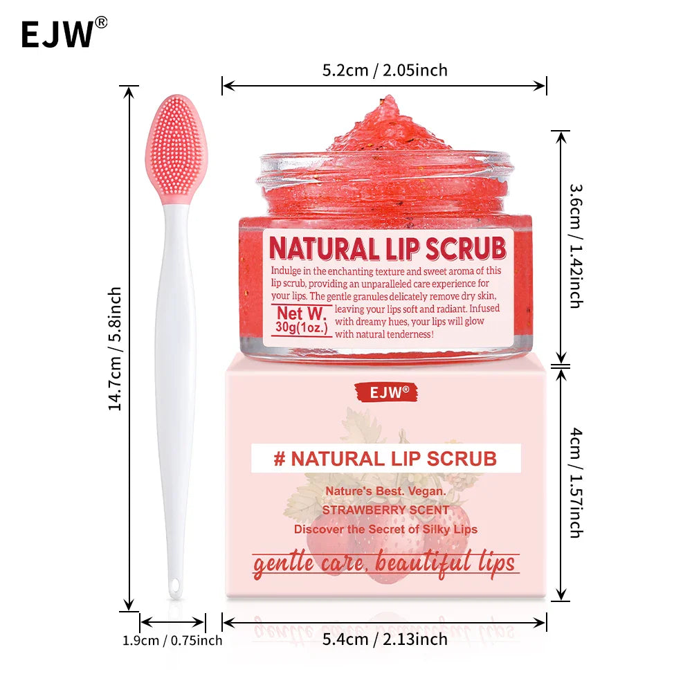 Strawberry Sugar Lip Scrub – Exfoliator & Moisturizer for Dry Lips