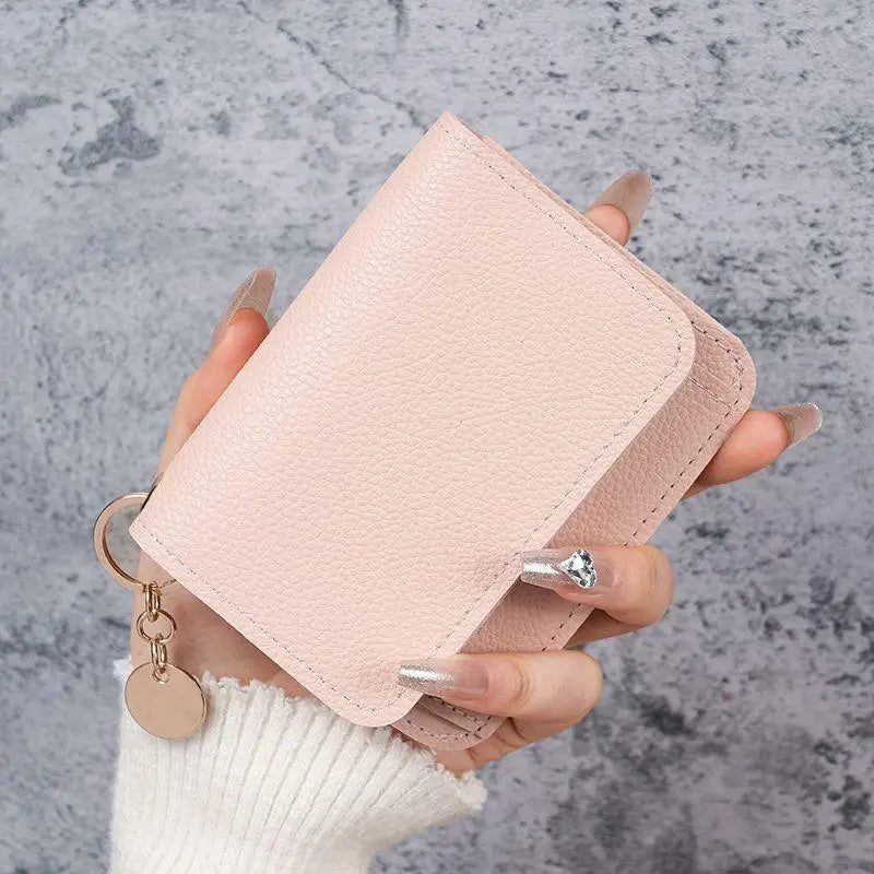 Korean Trifold Women's Wallet – PU Leather Zipper Coin Purse