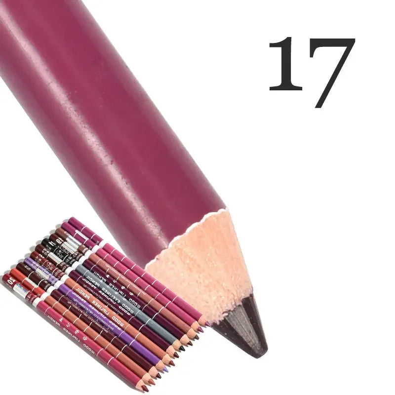 28-Color Waterproof Matte Lip Liner Pencil – Long-Lasting