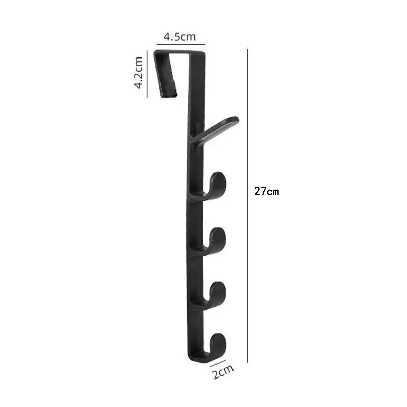 5-Hook Behind the Door Coat Hanger Rack | No-Drill Storage