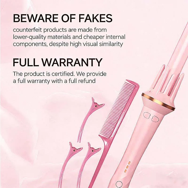 Fully Automatic Curling Iron, Negative Ion Non-damaging Hair groove Electric Curling Iron, Big Wave Hair Perming for Women Peaceful Pleasures Health and Wellness