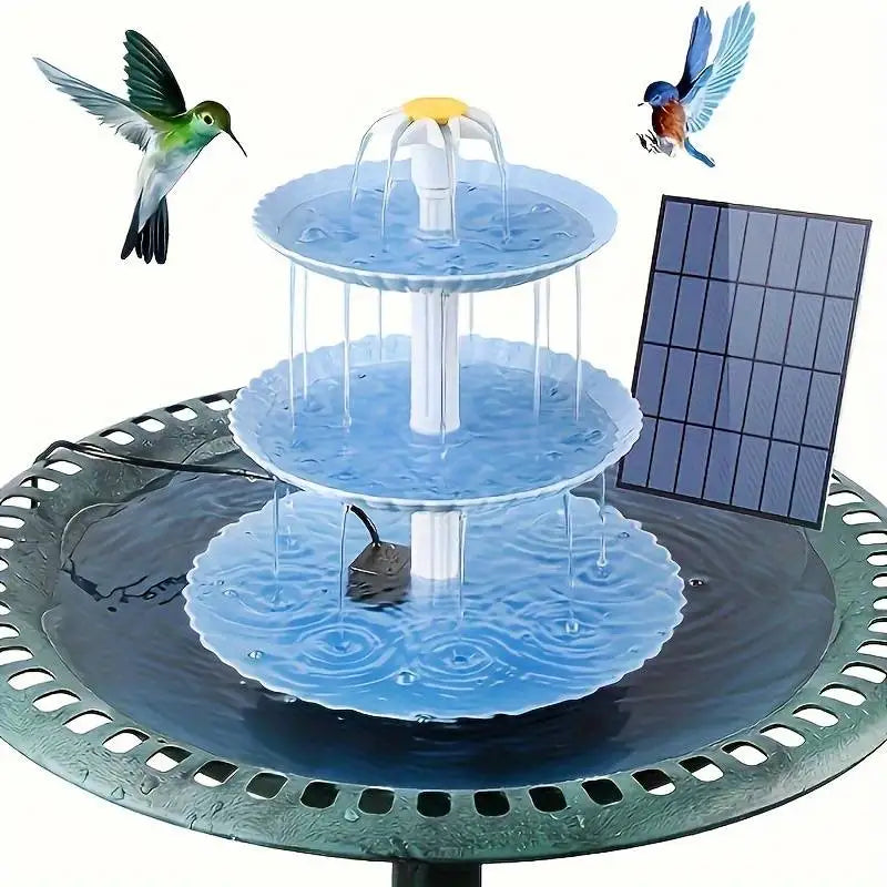 3-Tier Solar Bird Bath Fountain with 2.5W Pump | Garden Decor