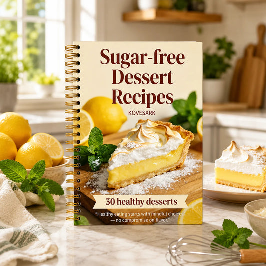 Sugar-free Dessert Recipes A5 Spiral Guide 30 Healthy Desserts 30-Day Peaceful Pleasures Health and Wellness