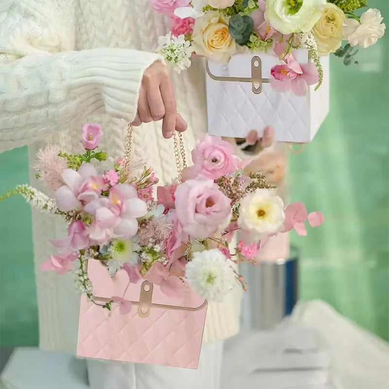Flower Bouquet Gift Bags | Paper Tote for Valentine's & Parties