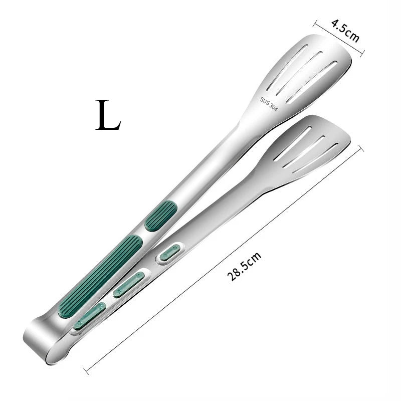 304 Stainless Steel Food Tongs-Multipurpose Grilling Barbecue Kitchen Utility Tongs for Cooking,Serving Searing Meat,Vegetables Peaceful Pleasures Health and Wellness 1pc