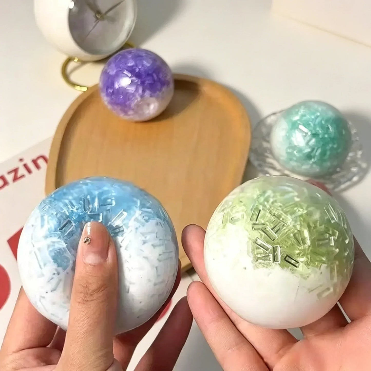 Crushed Ice Squishy Fidget Ball 1-20PCS | Soft Sensory Squeeze Toy