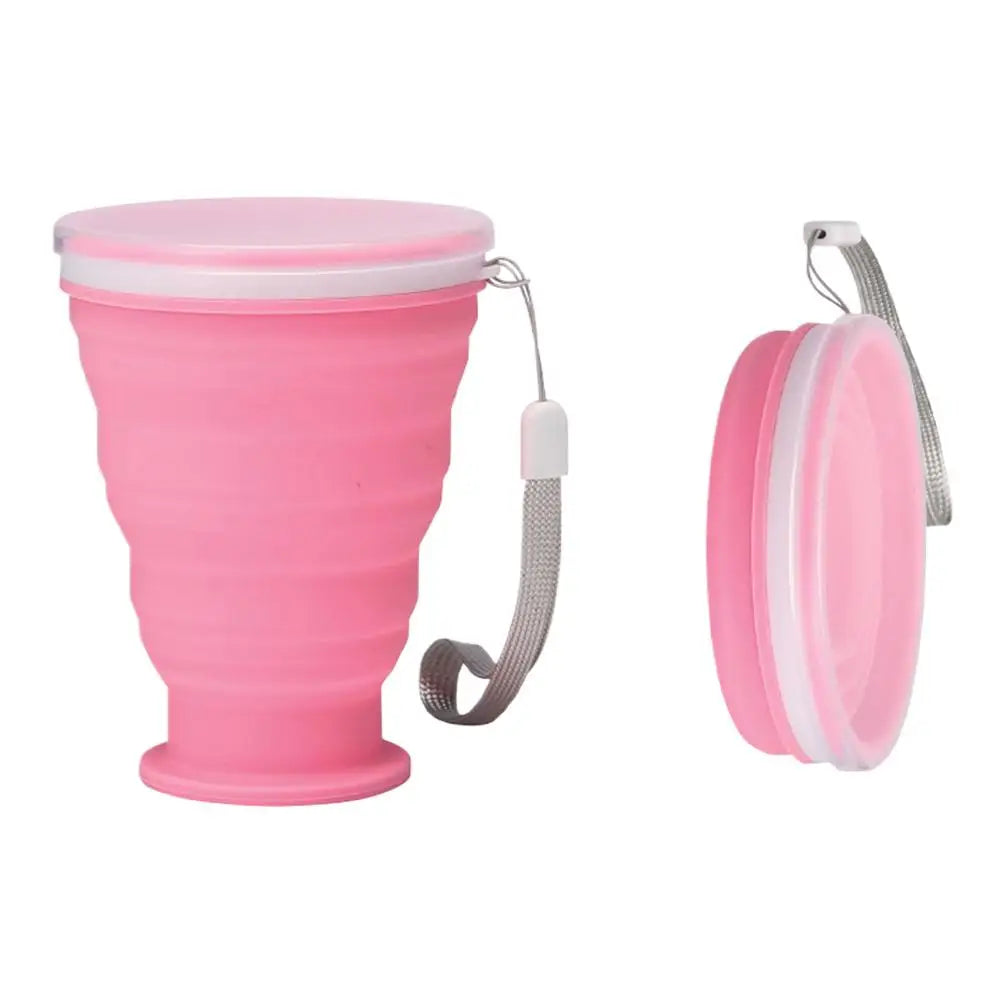 300ml Collapsible Silicone Camping Cup with Lid | Travel Mug