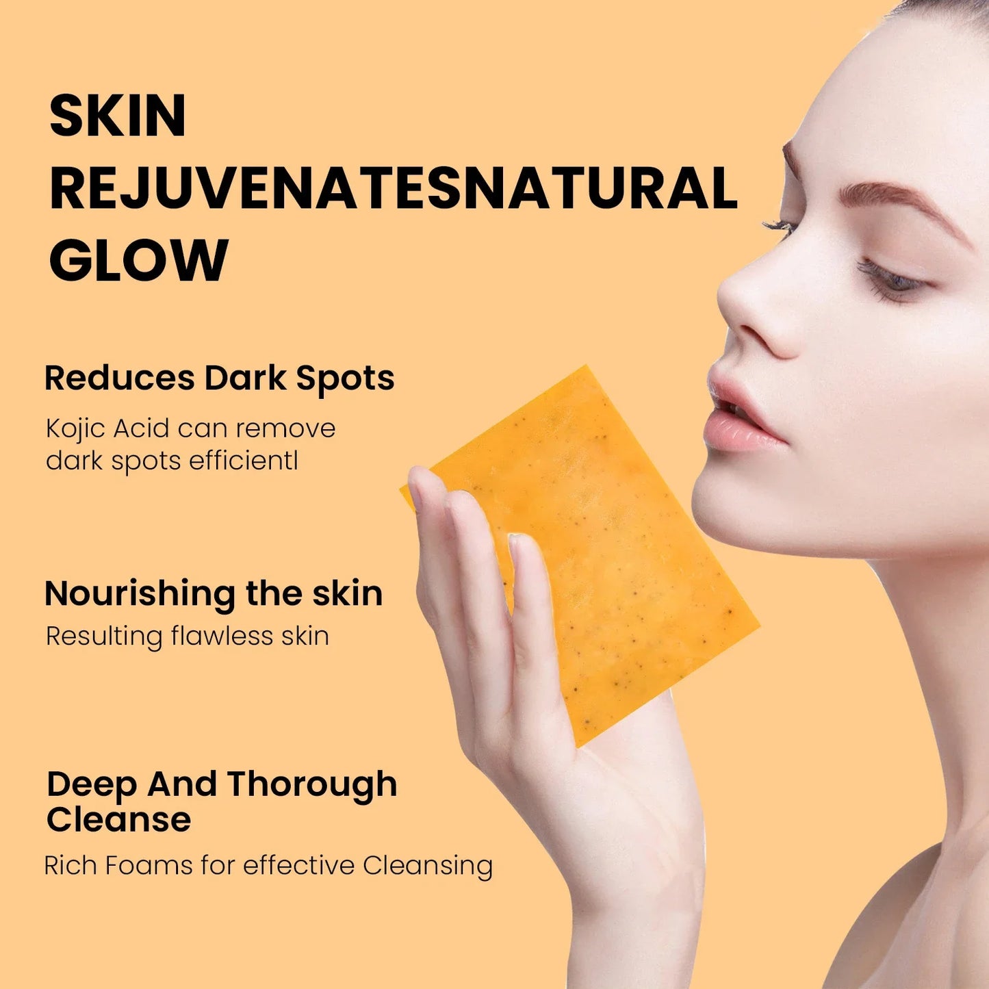 Lemon Turmeric Kojic Acid Glowing Soap Handmade Soap Brightening Moisturizing Lotion Body Facial Soap Peaceful Pleasures Health and Wellness