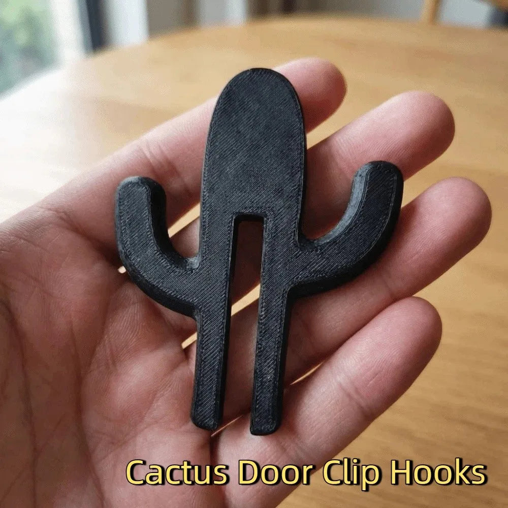 5-Pack Cactus Door Clip Hooks | No-Drill Space-Saving Plastic