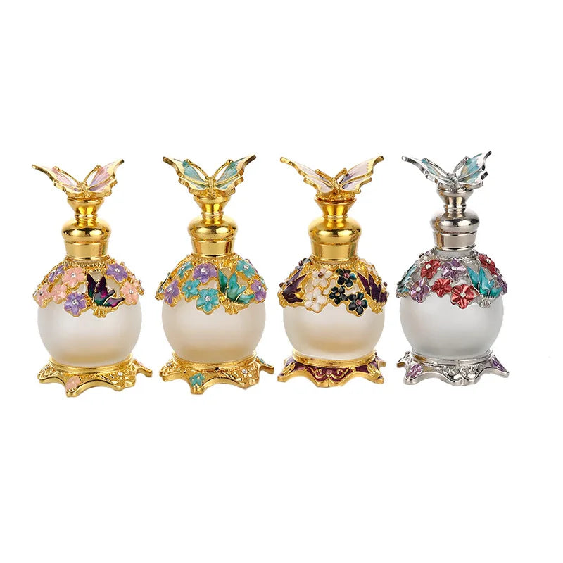 YU FENG Beautiful Butterfly Glass Perfume Bottles Bundle Peaceful Pleasures Health and Wellness