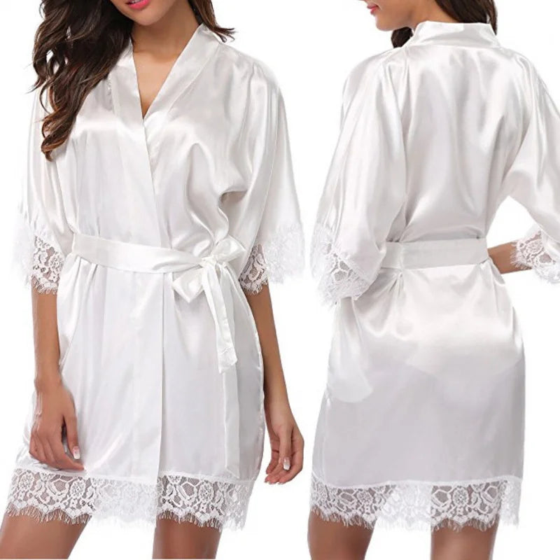 Women's Plus-Size Ice Silk Robe & Lingerie Set | Nightgown