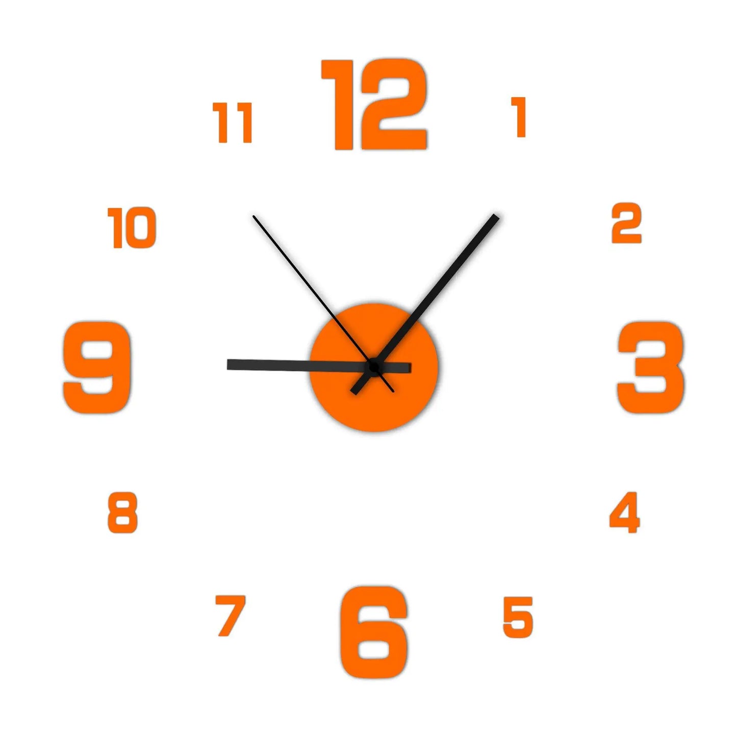 Creative Frameless DIY Wall Clock Wall Decal Home Silent Clock Living Room Office Wall Decoration Peaceful Pleasures Health and Wellness Gold