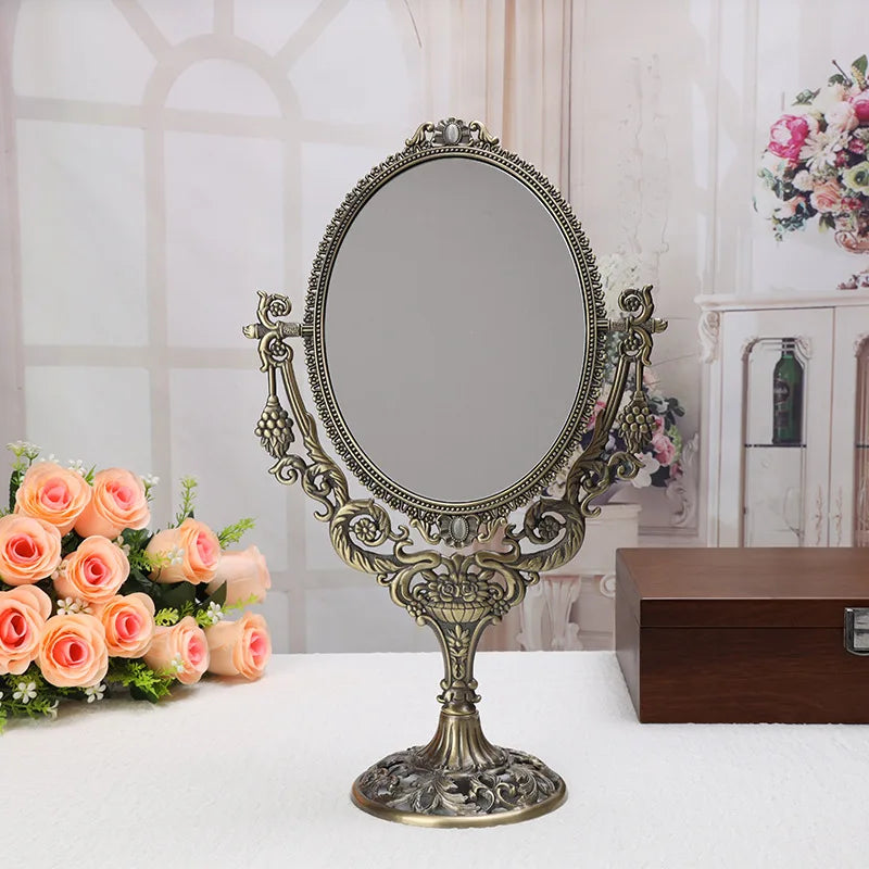 Vintage Double-Sided Swing Vanity Mirror | Grape Floral Design