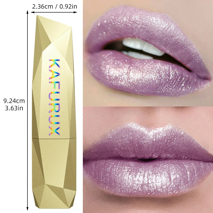 KAFURUX Glitter Metallic Lipstick – Pearlescent Lip Tint & Balm