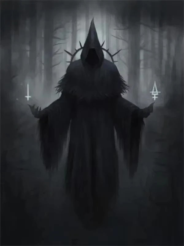 AA Dark Academia Art Black Death Poster Prints For Living Room Home Decor Nordic Gothic Horror Witch Canvas Painting Wall Art Peaceful Pleasures Health and Wellness 3 50x70cm