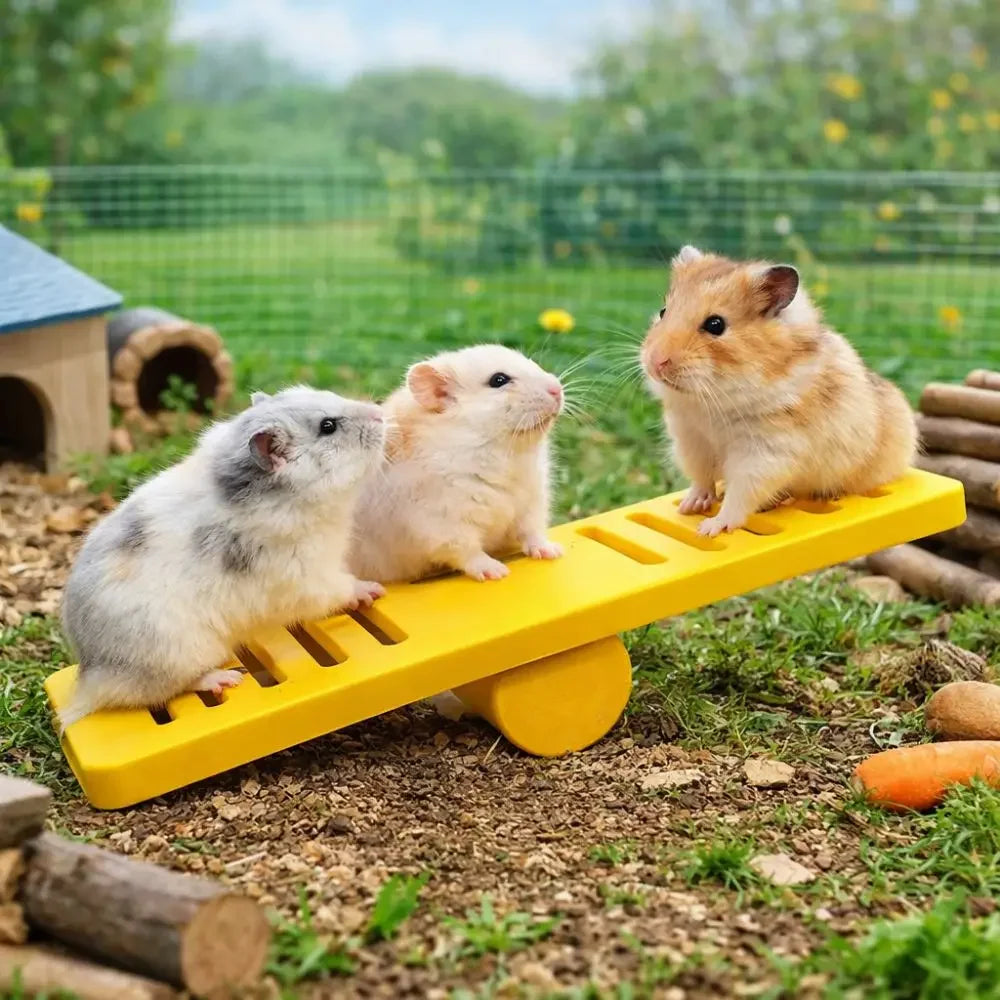 Colorful Hamster Seesaw Toy | Rodent Cage Puzzle & Exercise