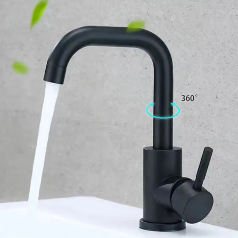 Black Nickel Basin Faucet | Single Handle 360° Swivel Mixer Tap