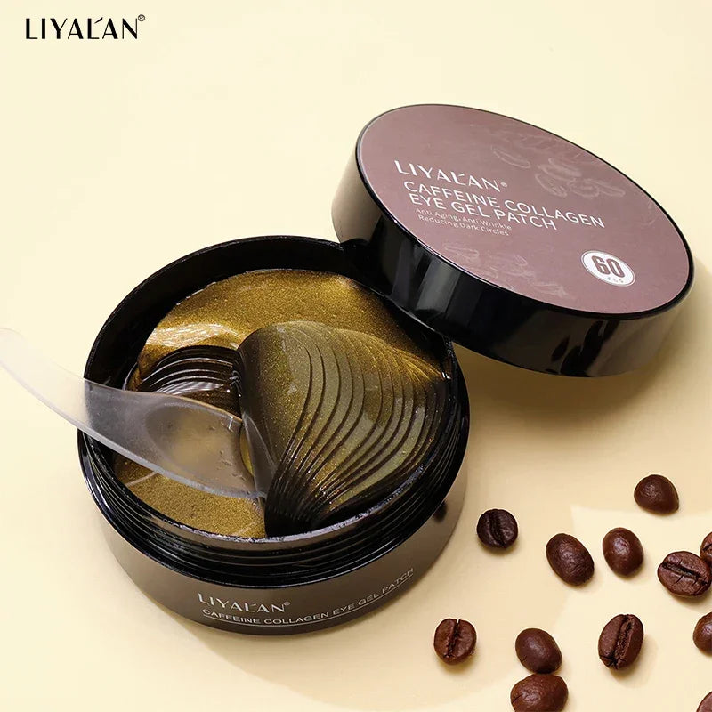 LIYALAN Caffeine Eye Patches – Dark Circles & Puffiness 60pcs Peaceful Pleasures Health and Wellness