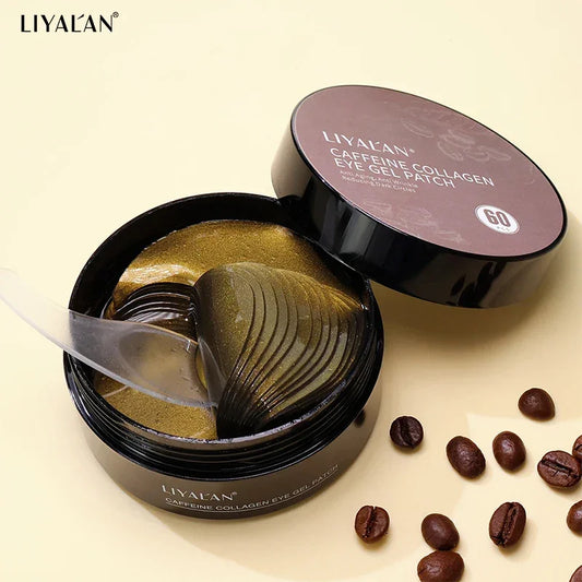LIYALAN Caffeine Eye Patches – Dark Circles & Puffiness 60pcs Peaceful Pleasures Health and Wellness