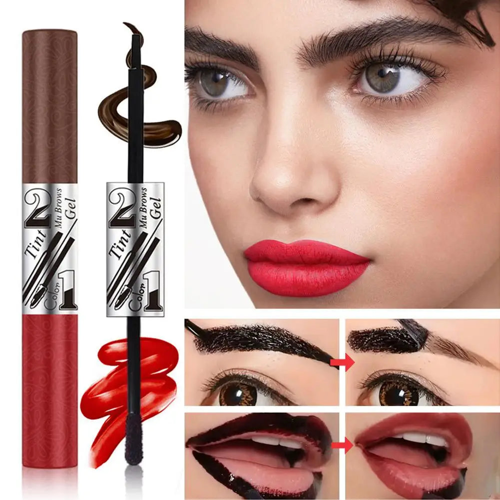 Tear-Off Eyebrow Gel And Tear-off Lips Stain Cosmetic Combined Long-Lasting Intense Color Sweat-Resistant Peeling Makeup Peaceful Pleasures Health and Wellness