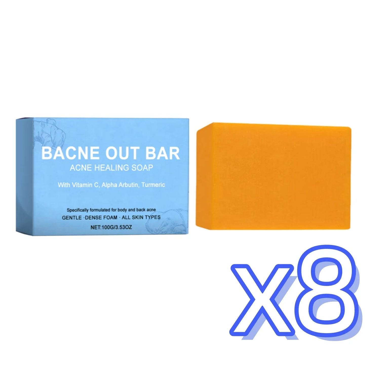 Turmeric Cleansing Soap Effectively Removes Body Acne Deep Cleansing Rich Foam Eliminates Body Odor Gently Exfoliates Body Soap Peaceful Pleasures Health and Wellness 100g Boxed x 8pcs