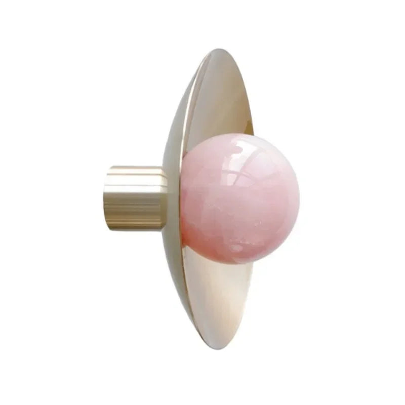 Pink Crystal & Solid Brass Cabinet Knobs | Natural Stone Handles