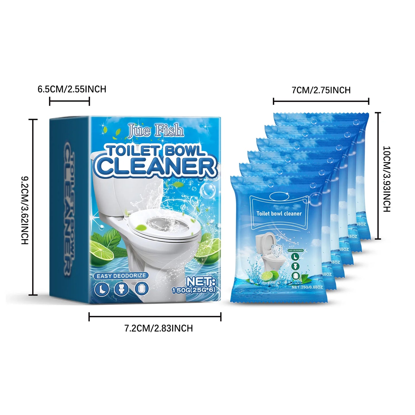 Jue-Fish Toilet Cleaning Tablets 6-Pack | Remove Stains & Descale