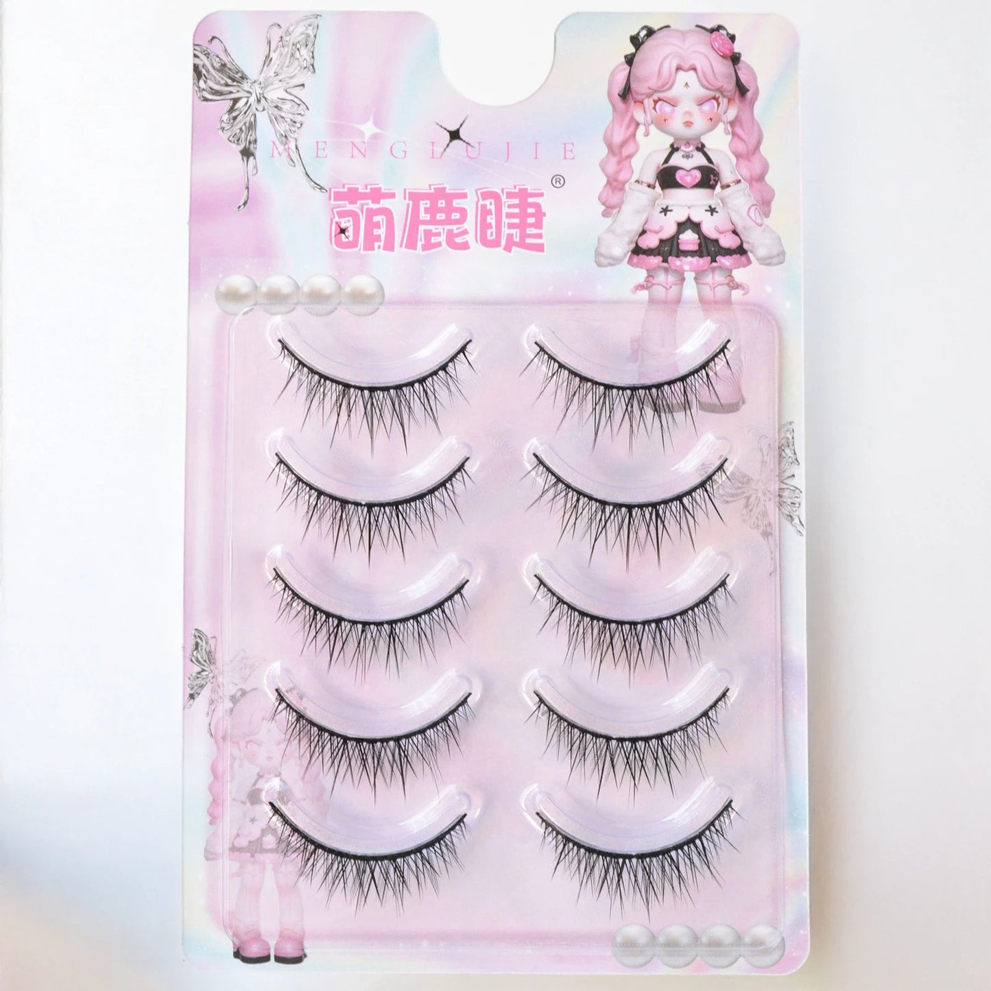 5 Pairs Cosplay False Eyelashes Wispy Eyelash Extension Enlarge Your Eyes With Hard Band Natural Makeup Party Daily Korean Style Peaceful Pleasures Health and Wellness