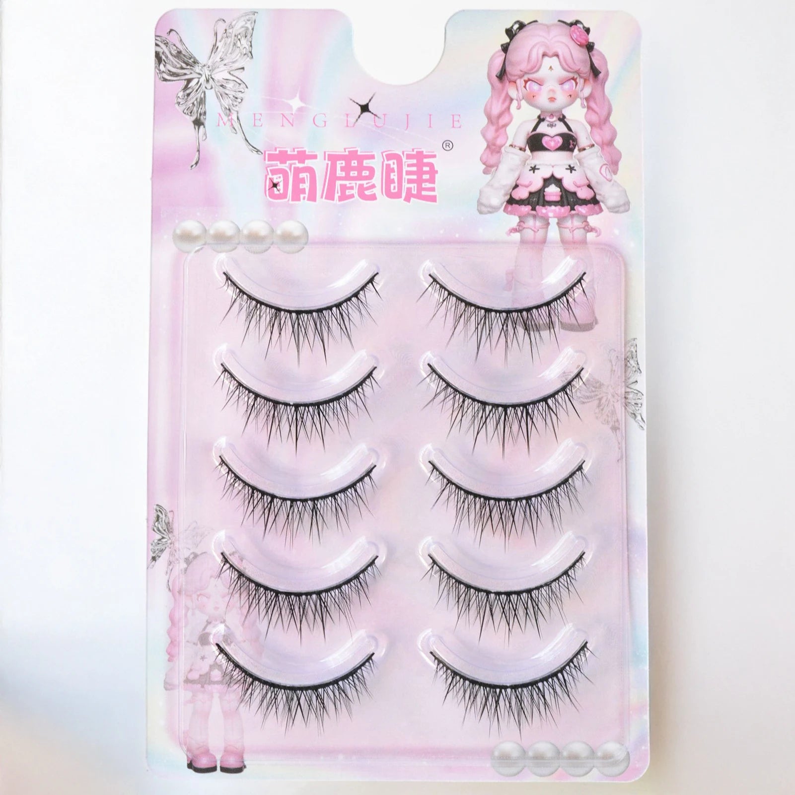5 Pairs Cosplay False Eyelashes Wispy Eyelash Extension Enlarge Your Eyes With Hard Band Natural Makeup Party Daily Korean Style Peaceful Pleasures Health and Wellness