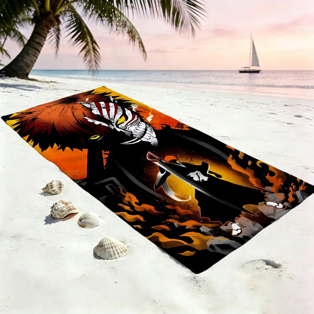 Bleach Ichigo Anime Beach Towel – Quick Dry Soft Multi-Size Anime Beach Towel Peaceful Pleasures Health and Wellness