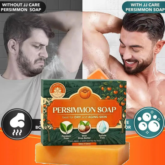 Persimmon Soap Bar for Body Odor Persimmon and Green Tea Extract For Men & Women Gentle on All Skin Types Natural Body Odor Soap Peaceful Pleasures Health and Wellness