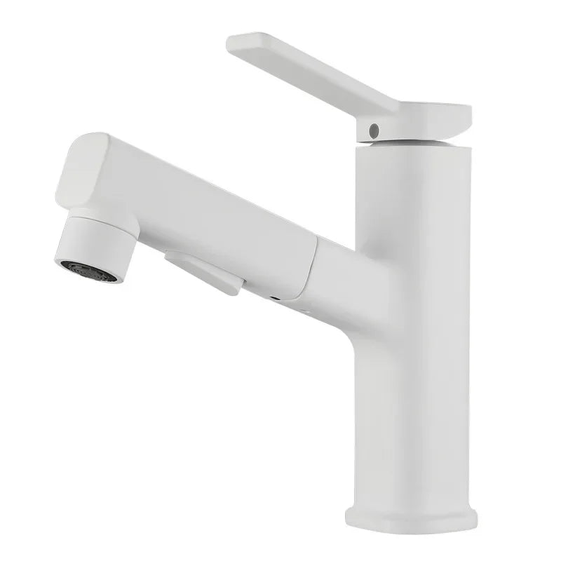 3-Pattern Pull-Out Bathroom Faucet | Single Hole Swivel Spout