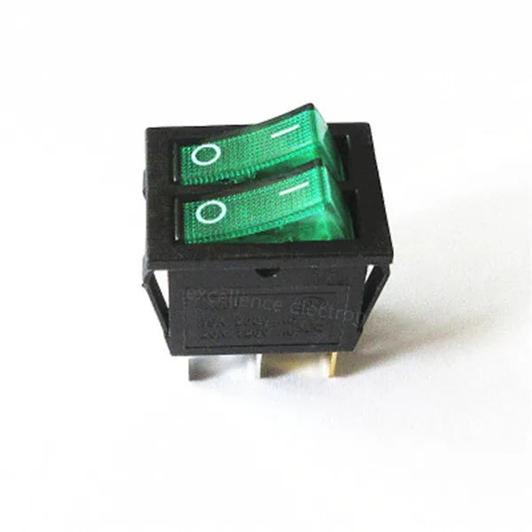 1PCS KCD6 Double Light Rocker Switch 6PIN 4PIN 16A 250V 20A 125V ON-OFF Boat Power Switch Waterproof Cap Peaceful Pleasures Health and Wellness Green Light