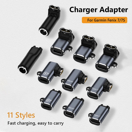 Type C/ For ios USB Charger Adapter For Garmin Fenix 7/6/5 Instinct 2S Venu 2 Plus EPIX forerunner 745 Watch Charging Converter Peaceful Pleasures Health and Wellness