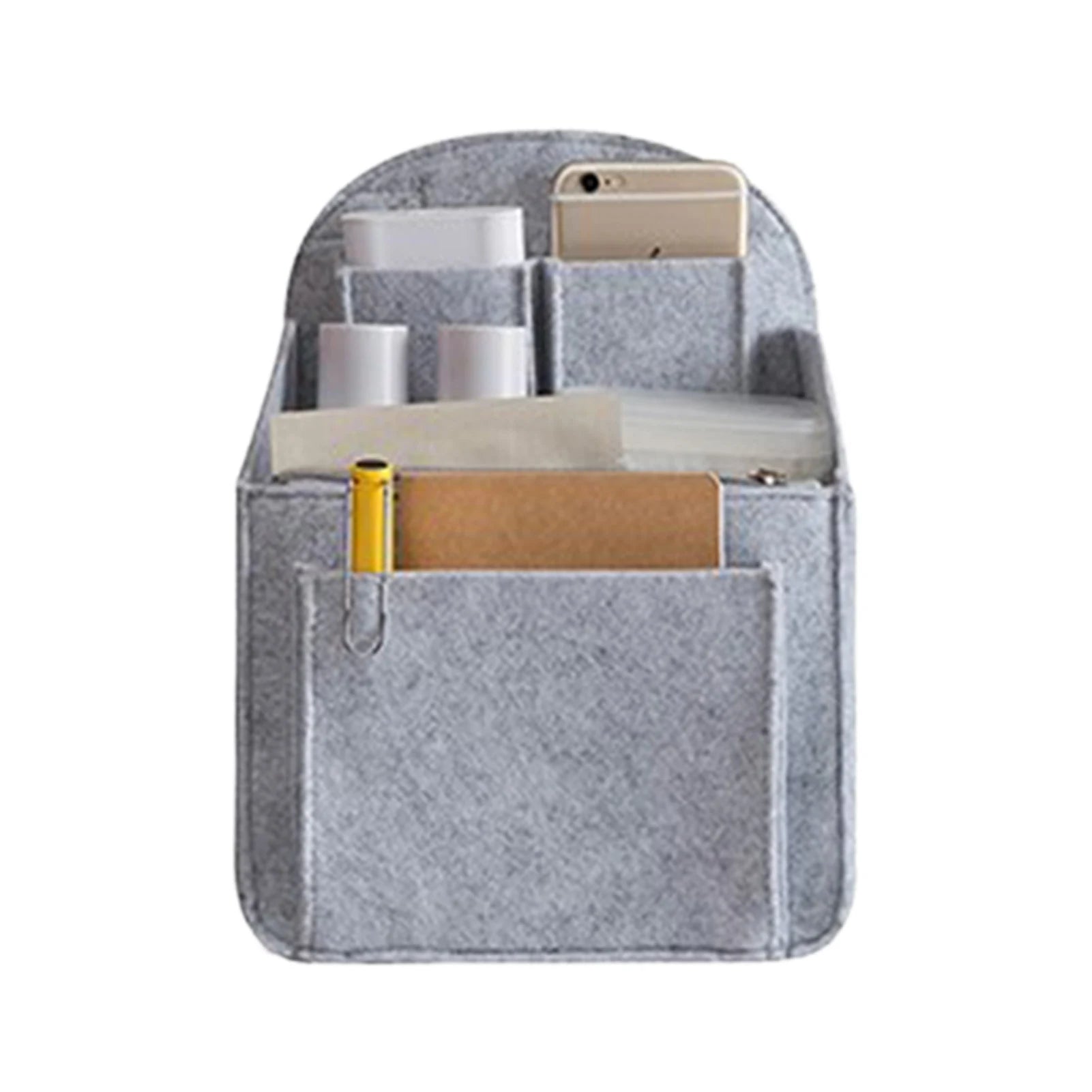 Large-Capacity Backpack Inner Bag Zipper Bag with Keychain Multiple Pocket Lady Girls Gifts for Work School Peaceful Pleasures Health and Wellness Light Grey Small