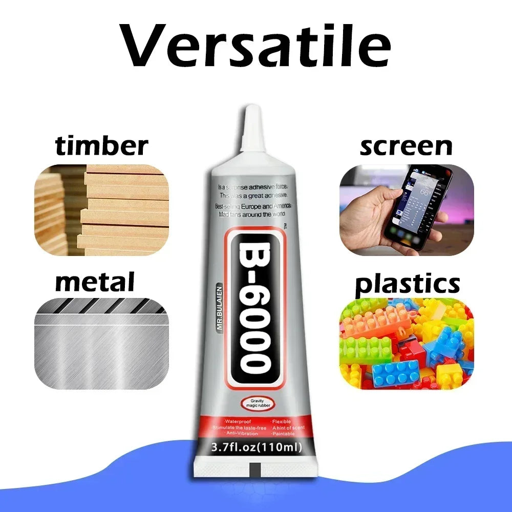 B6000 9ml 15ml 25ml 50ml Rhinestones Crystal Adhesive Mobile Phone Screen Super Glue Repair Jewelry DIY Crafts Glass Supplies Peaceful Pleasures Health and Wellness