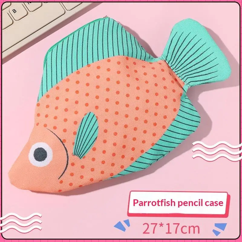 Quirky Sea Fish Pencil Case – Large Capacity Cartoon Organizer