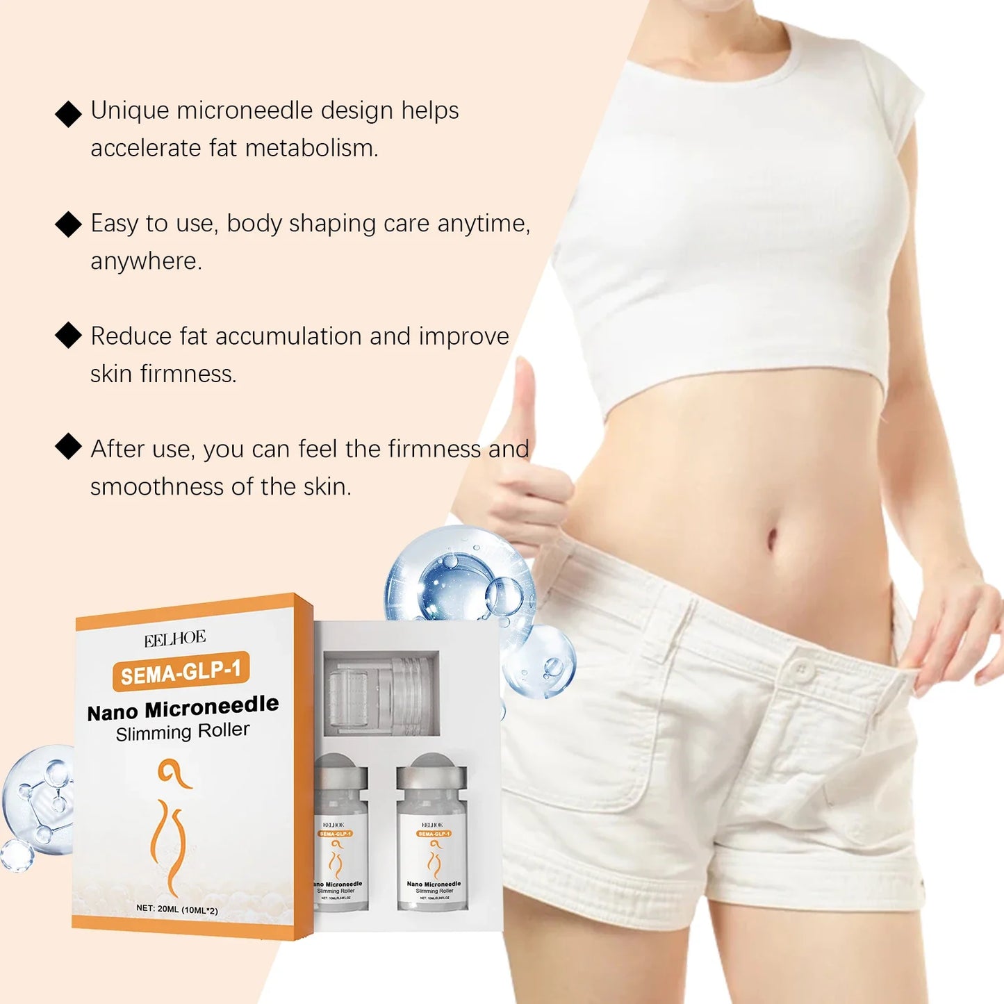 Body Contouring Massage Roller & Hydrating Serum Set