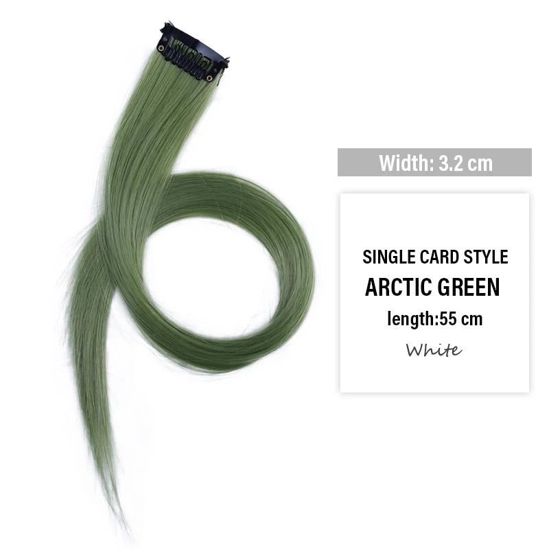 Colored Clip-In Hair Extensions | 55cm Synthetic Weft