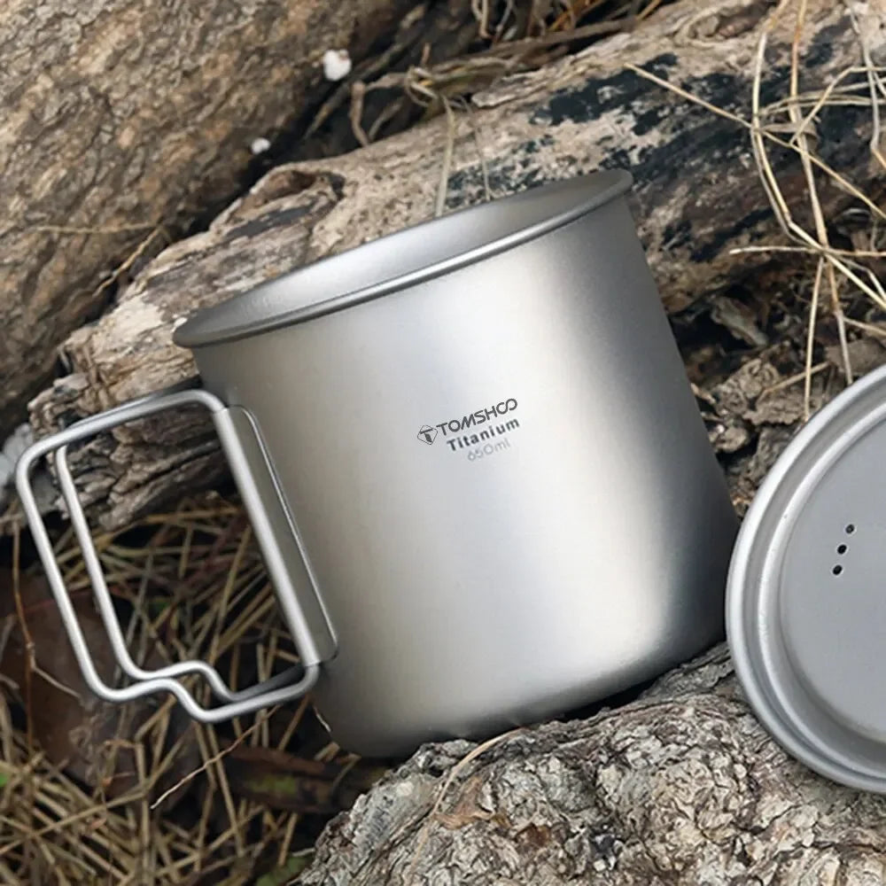 TOMSHOO Portable Cup Camping Picnic Water Mug Foldable Handle