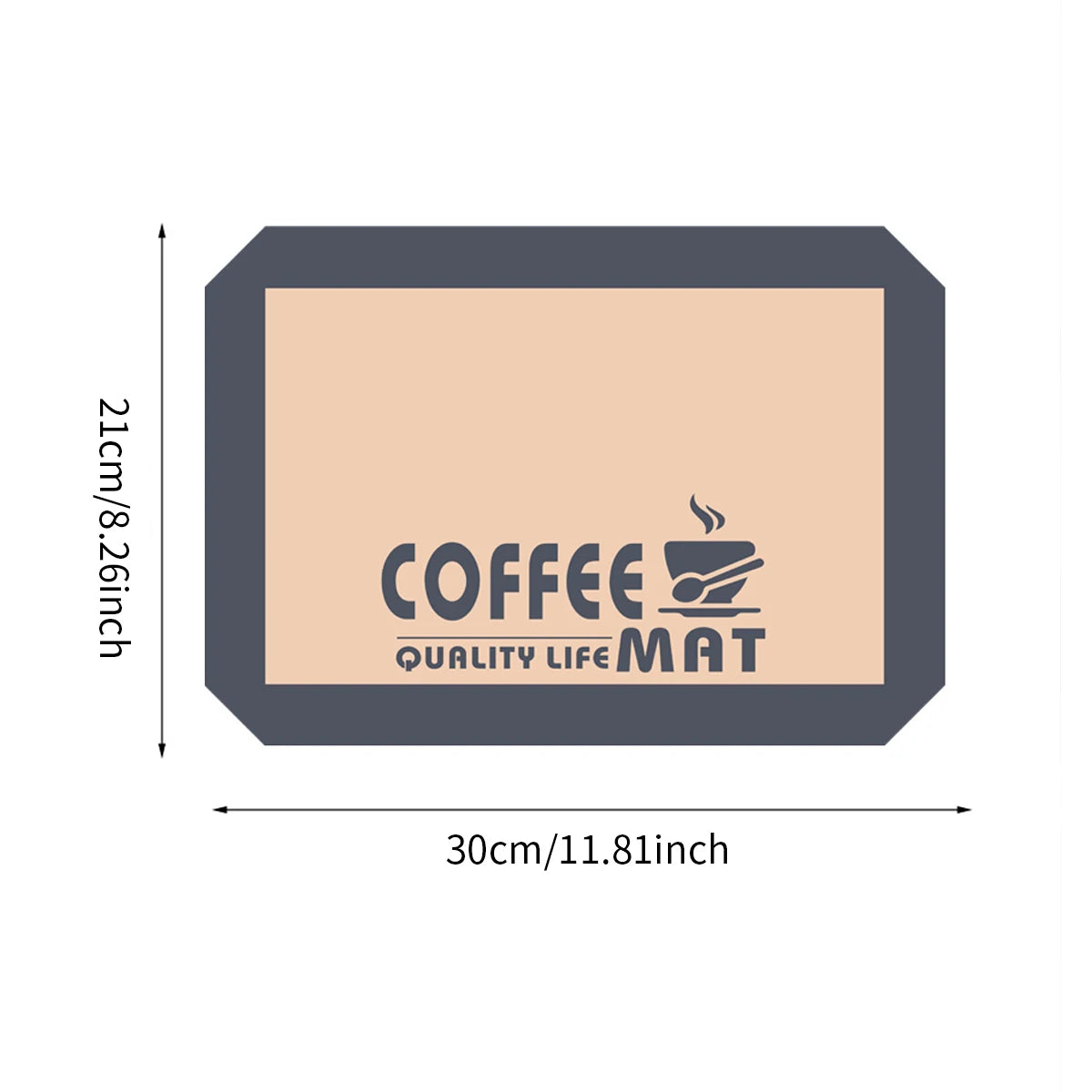 Silicone Coffee Mat - Anti Slip Backed Dish Drying Mat for Kitchen Counter, Countertops Accessories and Coffee Maker Peaceful Pleasures Health and Wellness 30x21cm