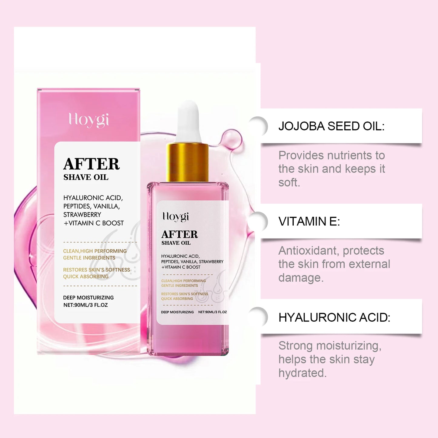 Strawberry Vanilla After Shave Oil – Moisturizing & Ingrown Hair