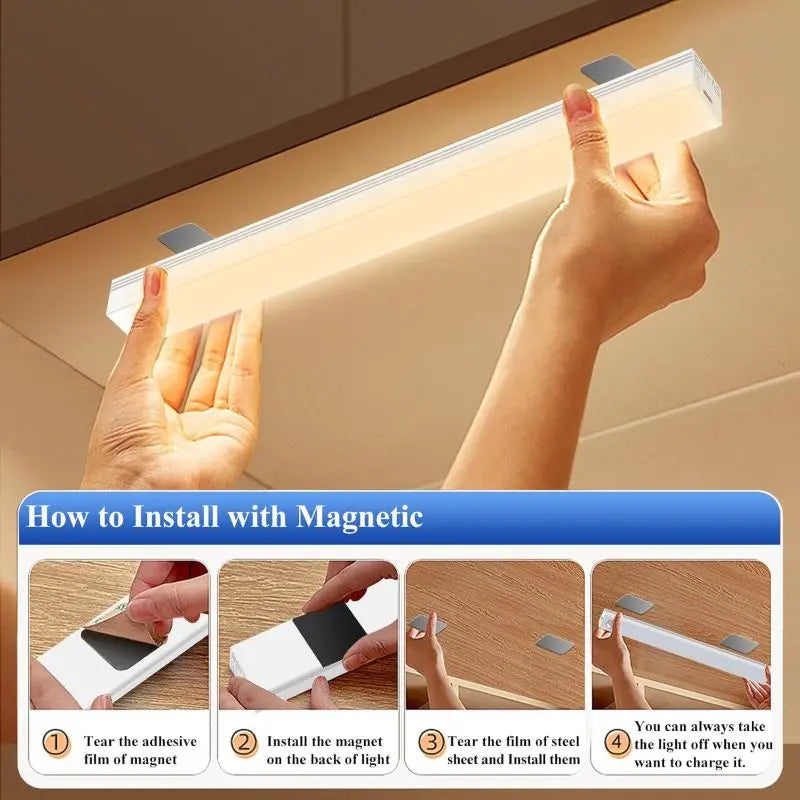 USB Rechargeable LED Motion Sensor Night Light – Cabinet & Kitchen
