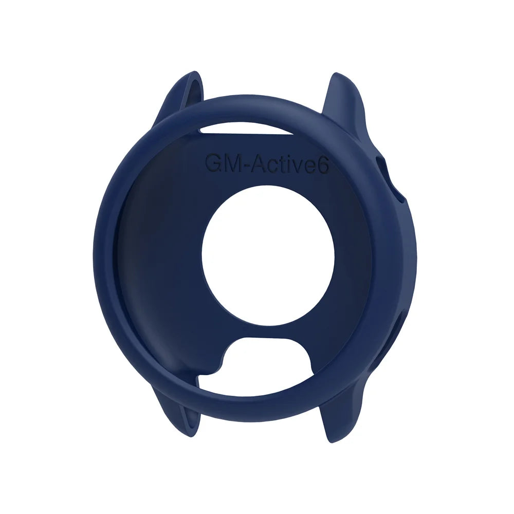 1X Soft Silicone Case For Garmin Vivoactive 6 Active6 Smartwatch Protective Skin Shell Protector Cover Bumper Guard Frame Peaceful Pleasures Health and Wellness Dark Navy Blue