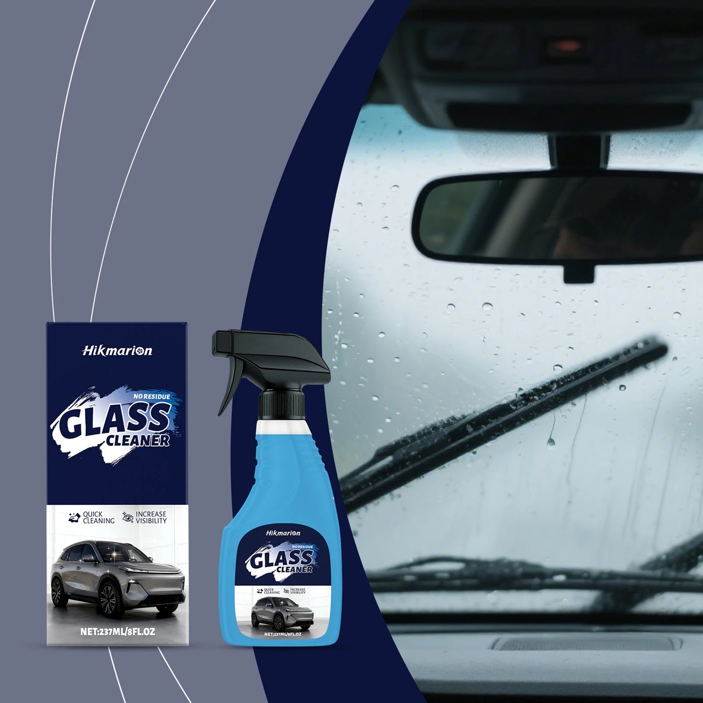 Glass oil film cleaner,Anti-Glare Window Cleaning Agents,Professional Automotive Glass Cleaner/Household Window Maintenance Peaceful Pleasures Health and Wellness