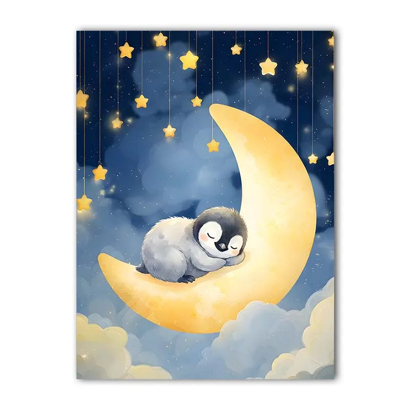 Nordic Animal Moon Canvas Print – Baby Nursery Wall Art Poster Nursery Canvas Print Peaceful Pleasures Health and Wellness 04 15x20cm No Frame China Mainland