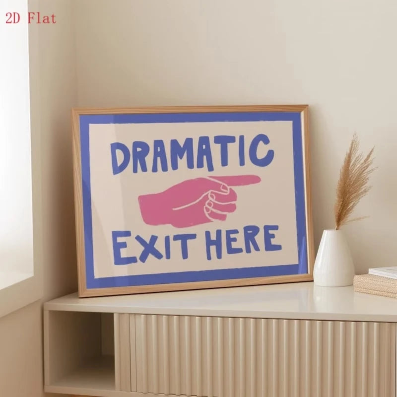 Retro Purple Exit Signs Canvas Wall Art Print | Home Decor
