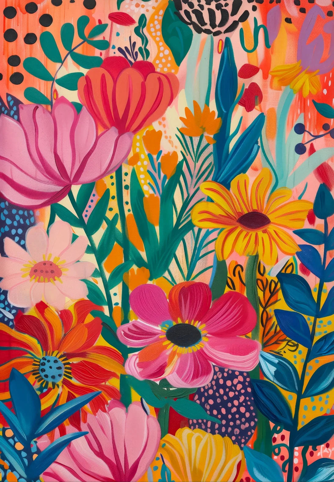 Abstract Floral Canvas Wall Art Print – Modern Botanical Poster Canvas Wall Art Print Peaceful Pleasures Health and Wellness 13 20x30cm Unframed