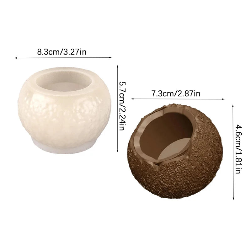 3D Simulation Coconut Silicone Mold DIY Mousse Cake Dessert Chocolate Baking Mould Aromatherapy Candle Gypsum Mould Soap Mold Peaceful Pleasures Health and Wellness